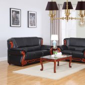 Bella 632 Sofa in Black Bonded Leather w/Optional Items