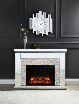 Laksha Electric Fireplace 90522 in Mirror by Acme [AMFP-90522 Laksha]