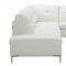 Leonardo Sectional Sofa in White Leather by J&M w/Storage