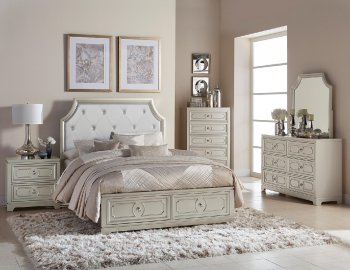Libretto Bedroom Set 1755 in a Satin Light Gray by Homelegance [HEBS-1755-Libretto Set]