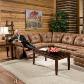 3182 Reclining Sectional Sofa in Almond Leatherette by Albany