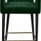 Luxe Counter Stool 792 Set of 2 Green Velvet Fabric by Meridian