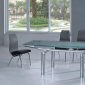 Contemporary Glass Top Extendable Dinette With Metal Base