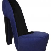 Cobalt Blue Fabric Stylish Modern High-Heel Shoe Chair