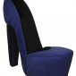 Cobalt Blue Fabric Stylish Modern High-Heel Shoe Chair