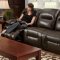 Brown Bonded Leather Modern Double Reclining Sofa & Loveseat Set