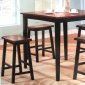 Two-Tone Oak & Black Finish Counter Height 5 Pc Dinette