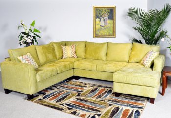 Apple Fabric Contemporary 4Pc Sectional Sofa w/Wooden Legs [CHSS-BU-Angie-440-4pc-Sec-MA]