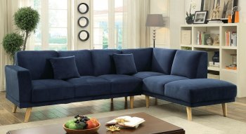 Hagen Sectional Sofa CM6799NV in Navy Fabric [FASS-CM6799NV-Hagen]