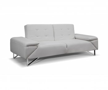 London Sofa Bed in White Faux Leather by Whiteline [WLSB-London-Faux White]