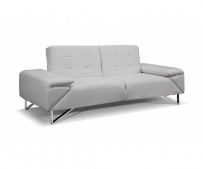 London Sofa Bed in White Faux Leather by Whiteline