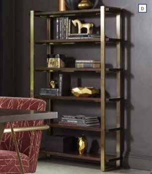 804543 Bookcase in Walnut & Rose Brass by Coaster [CRBC-804543]