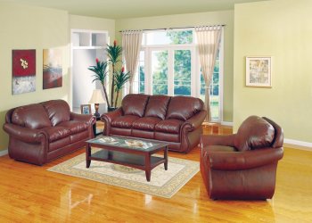 Modern Brown Bonded Leather Sofa & Loveseat Set w/Options [WDS-2005]