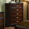 Cherry Finish Stylish Bedroom W/Sunburst Inlays Details