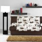 Regata Sofa Bed in Ceres Cream & Brown Fabric w/Storage