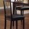 Dark Brown Contemporary 5 Pc Dinette W/Metal Back Frame Chairs