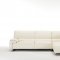 Ming 8009 Sectional Sofa in Off-White Genuine Italian Leather