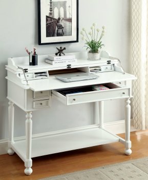 Lexden Secretary Desk CM-DK6223 in White w/Fold-Out Writing Tray [FAOD-CM-DK6223WH-Lexden]