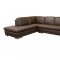 Callidora Sectional Sofa in Dark Brown Leather