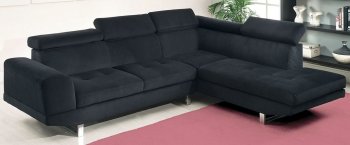 Holt Sectional Sofa CM6824 in Black Bella Fabric [FASS-CM6824-Holt]