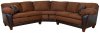 Cinnamon Fabric & Chocolate Bicast Modern Sectional Sofa