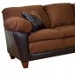 Cinnamon Fabric & Chocolate Bicast Modern Sectional Sofa