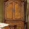 Natural Wood Finish Elegant Traditional Bedroom W/Hand Carvings