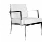 Nancy Armchair in White Leather by Whiteline