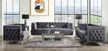 Ansario Sofa 56460 in Charcoal Velvet by Acme w/Options [AMS-56460 Ansario]