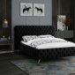 Delano Bed in Black Velvet Fabric by Meridian w/Options