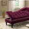 Lakeport Chaise CM-BN6893RD in Red Violet Velvet Fabric