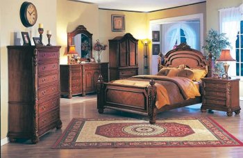 Traditional Style Walnut Finish Bedroom [AMBS-52-9980]