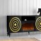 Myra Electric Fireplace Media Console in Black w/Gold Trim