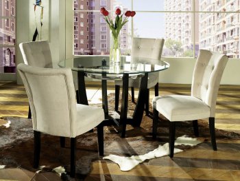 Glass Top Modern Dining Table w/Optional Chairs [CTCDS-TBLMT200T]