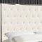 Lexi Upholstered Bed in White Velvet Fabric - Meridian w/Options