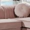 Graham Sectional Sofa 661 in Pink Velvet Fabric by Meridian