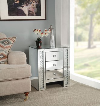 Nysa Accent Table 82778 in Mirror by Acme [AMCT-82778 Nysa]