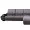 Talia Sectional Sofa in Grey Fabric by ESF w/Bed