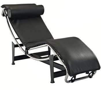 Charles Chaise Lounge EEI-129-BLK in Black Leather by Modway [MWCL-EEI-129-BLK-Charles Black]