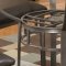 Silver Coat Finish Contemporary Dinette w/Clear Glass Top