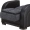 Oklahoma Sofa Bed in Grey Fabric & Black Vinyl w/Options