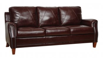 Austin Sofa & Loveseat Set Dark Sienna Full Italian Leather [LKS-AUSTIN-153Sienna]