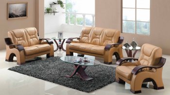 9025 Sofa in Cappuccino Faux Leather w/Options [EGS-9025]