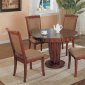 Light Brown Finish Classic 5Pc Dining Set w/Round Top Table