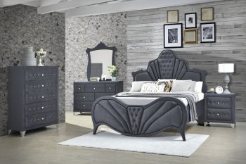 Dante Bedroom Set 5Pc 24230 in Gray Velvet by Acme w/Options [AMBS-24230 Dante]