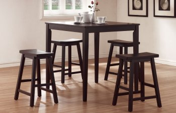 Black Finish Contemporary Counter Height 5Pc Dinette Set [HLDS-D897]