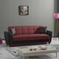 Star City Sofa Bed Convertible in Red Fabric by Mobista