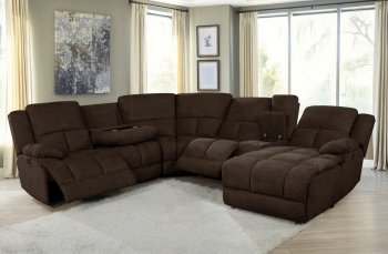 Belize Power Motion Sectional Sofa 602570P in Brown by Coaster [CRSS-602570P Belize]