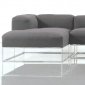 Black Fabric Modern Sectional Sofa w/High Polished Metal Frame