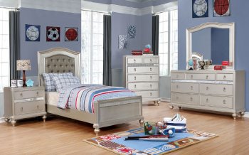 Ariston 4Pc Youth Bedroom Set CM7171SV in Silver w/Options [FAKB-CM7171SV-Ariston]